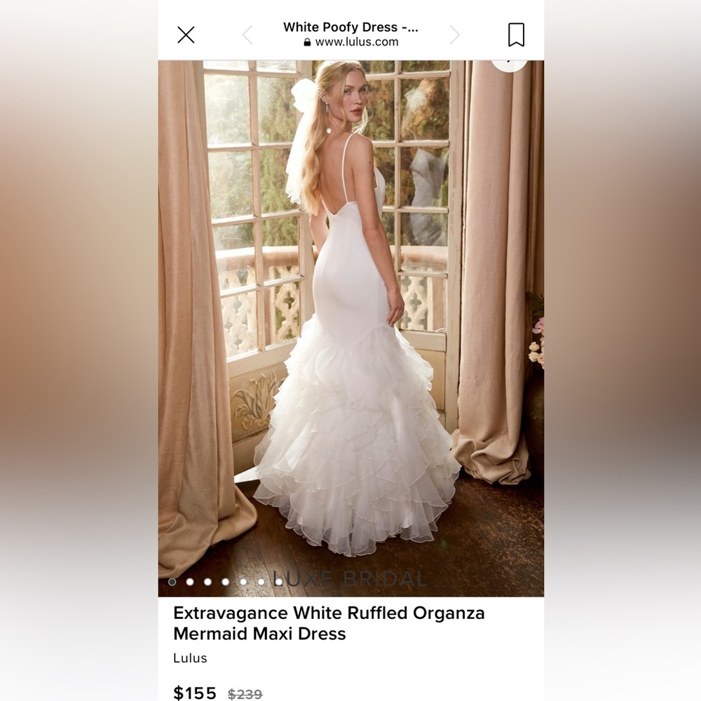 White Mermaid Dress- Size 4